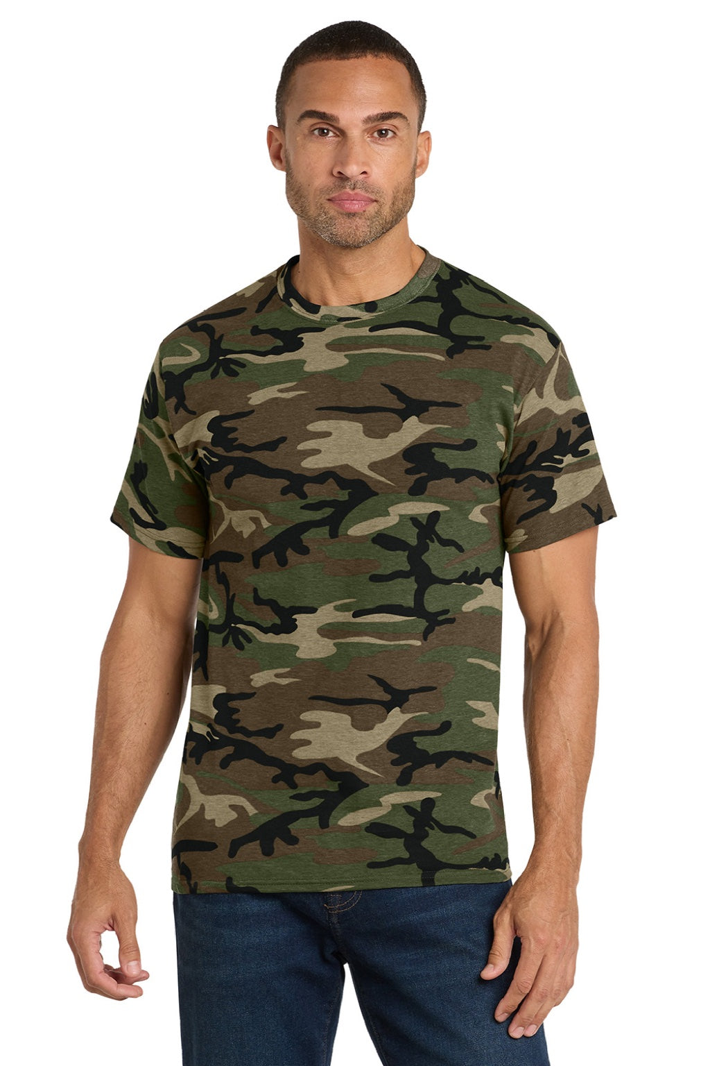 Mens Core Short Sleeve Crewneck T-Shirt - Military Camo