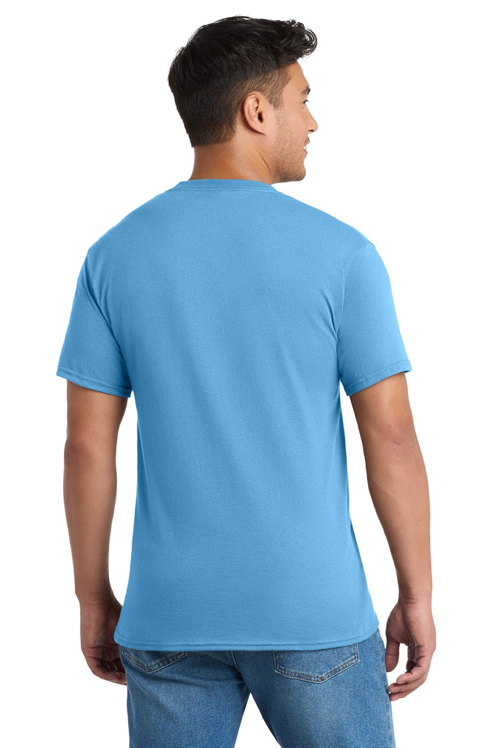 Mens Core Short Sleeve Crewneck T-Shirt w/ Pocket - Aquatic Blue