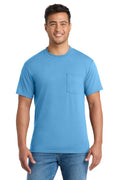 Mens Core Short Sleeve Crewneck T-Shirt w/ Pocket - Aquatic Blue