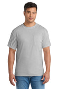Mens Core Short Sleeve Crewneck T-Shirt w/ Pocket - Ash Grey
