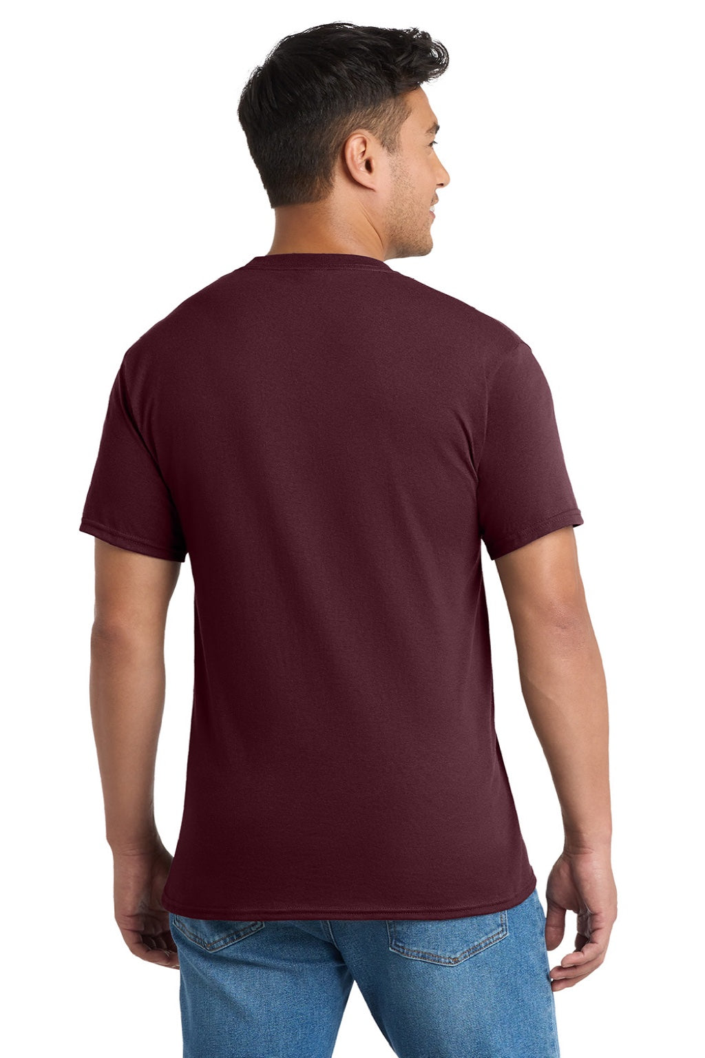 Mens Core Short Sleeve Crewneck T-Shirt w/ Pocket - Athletic Maroon