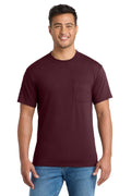 Mens Core Short Sleeve Crewneck T-Shirt w/ Pocket - Athletic Maroon