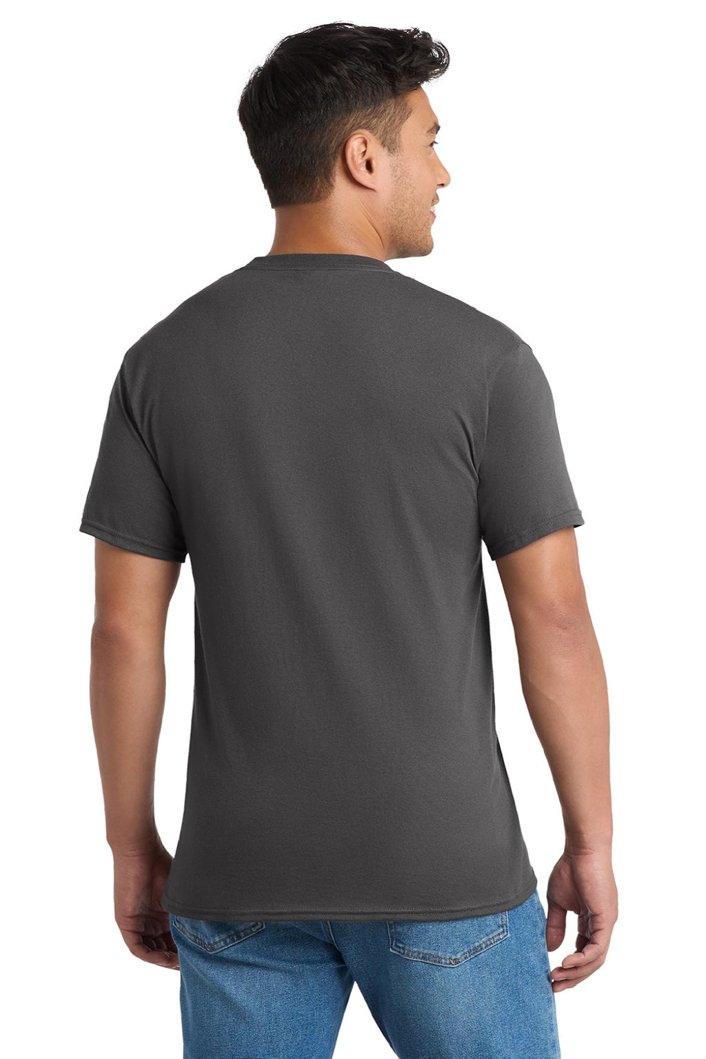 Mens Core Short Sleeve Crewneck T-Shirt w/ Pocket - Charcoal Grey