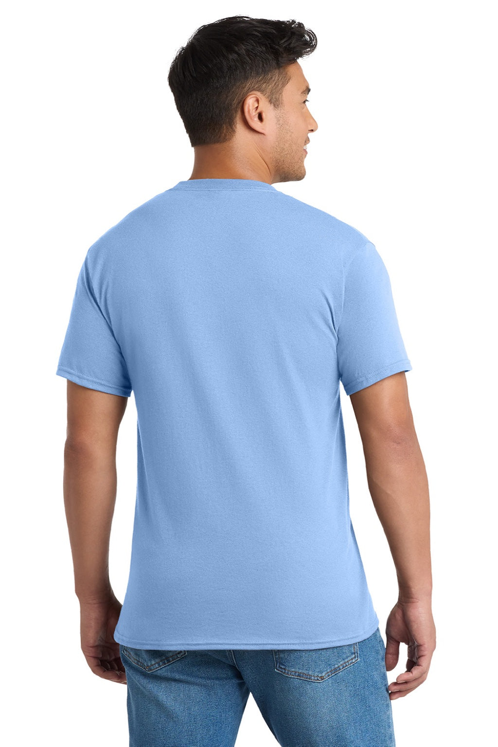 Mens Core Short Sleeve Crewneck T-Shirt w/ Pocket - Light Blue