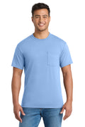 Mens Core Short Sleeve Crewneck T-Shirt w/ Pocket - Light Blue