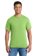 Mens Core Short Sleeve Crewneck T-Shirt w/ Pocket - Lime Green