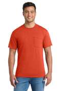 Mens Core Short Sleeve Crewneck T-Shirt w/ Pocket - Orange