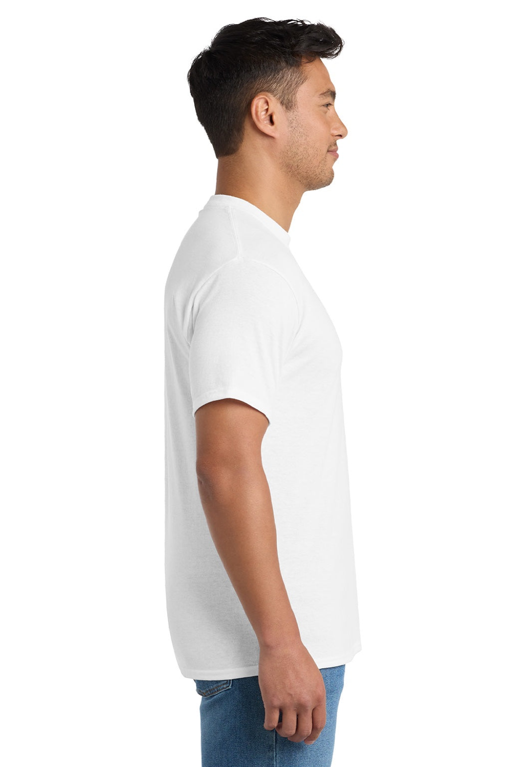Mens Core Short Sleeve Crewneck T-Shirt w/ Pocket - White