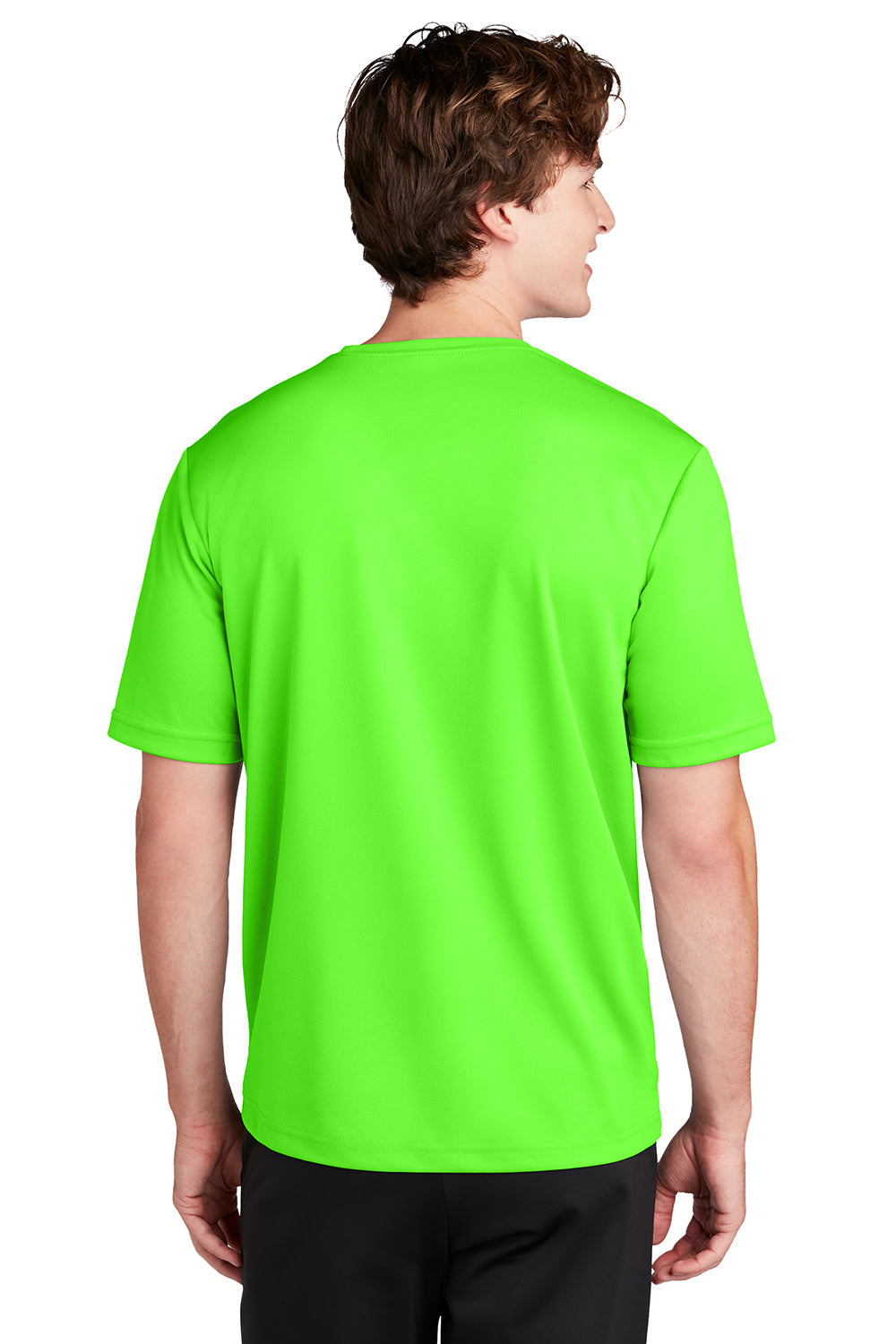 Sport-Tek Mens RacerMesh Moisture Wicking Short Sleeve Crewneck T-Shirt - Neon Green