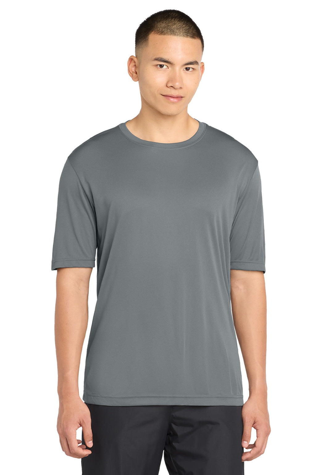 Sport-Tek Mens Competitor Moisture Wicking Short Sleeve Crewneck T-Shirt - Concrete Grey
