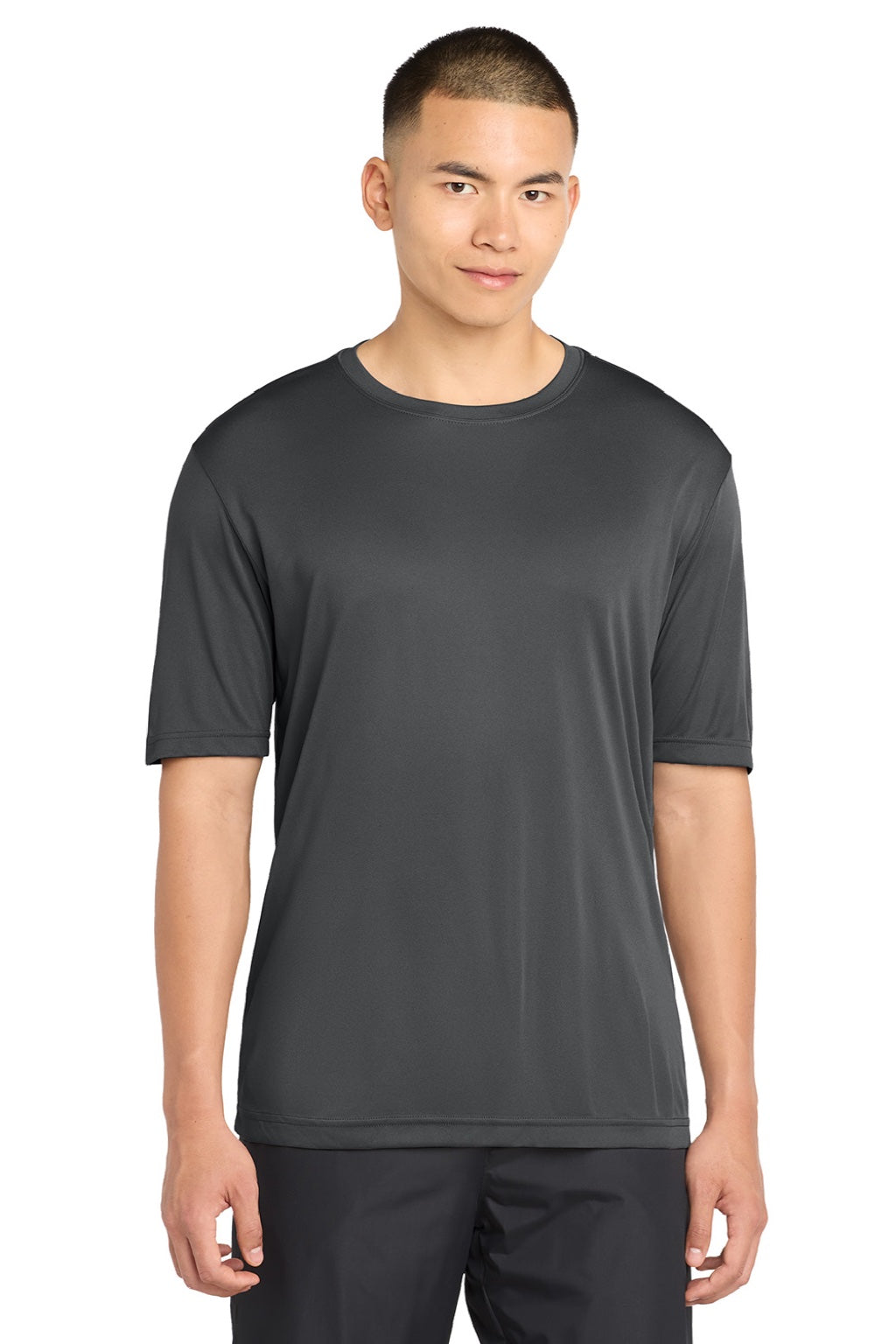 Sport-Tek Mens Competitor Moisture Wicking Short Sleeve Crewneck T-Shirt - Iron Grey