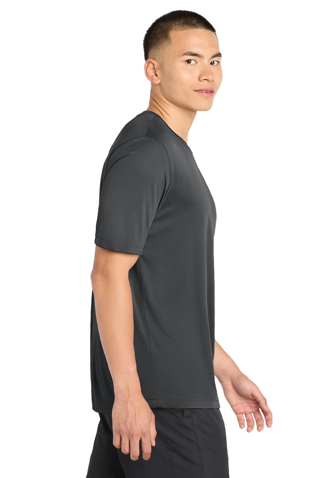 Sport-Tek Mens Competitor Moisture Wicking Short Sleeve Crewneck T-Shirt - Iron Grey