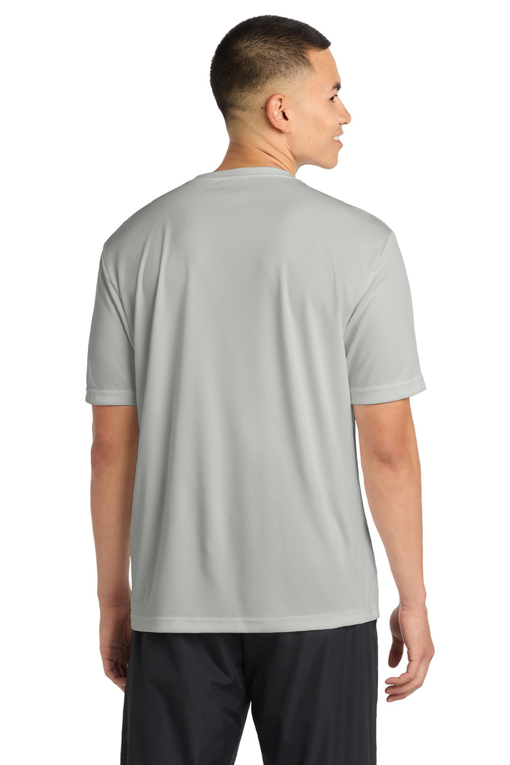 Sport-Tek Mens Competitor Moisture Wicking Short Sleeve Crewneck T-Shirt - Silver Grey