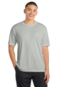 Sport-Tek Mens Competitor Moisture Wicking Short Sleeve Crewneck T-Shirt - Silver Grey