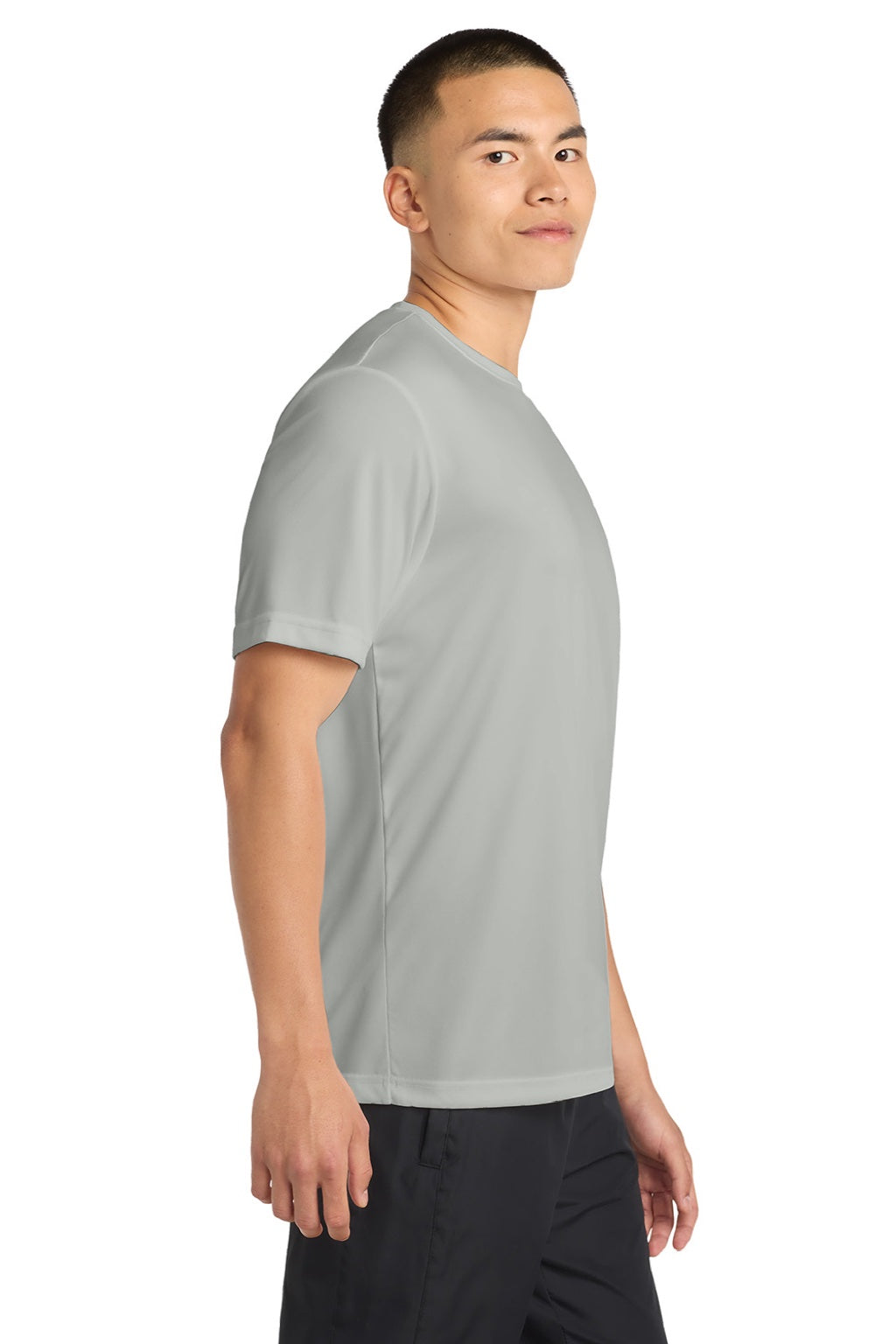 Sport-Tek Mens Competitor Moisture Wicking Short Sleeve Crewneck T-Shirt - Silver Grey