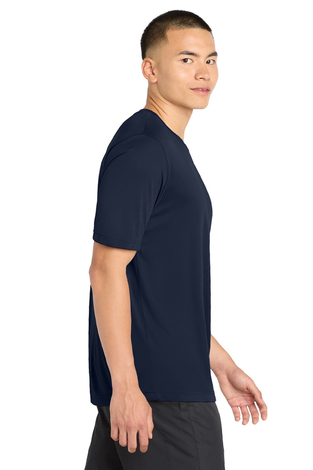 Sport-Tek Mens Competitor Moisture Wicking Short Sleeve Crewneck T-Shirt - True Navy Blue