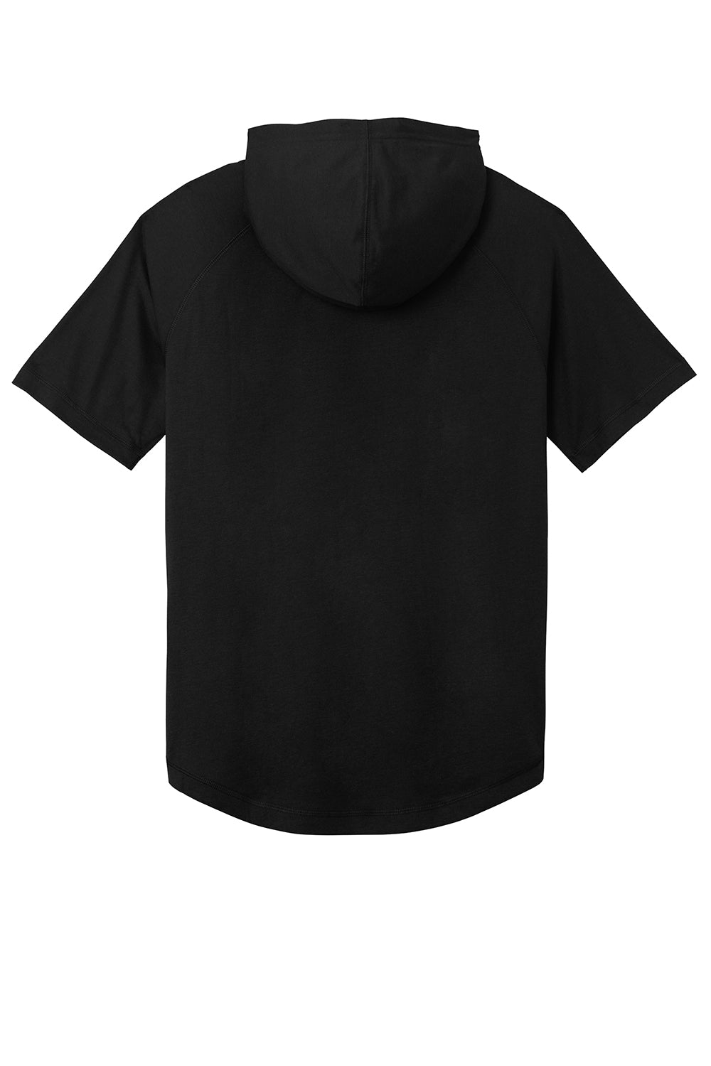 Sport-Tek Mens Moisture Wicking Short Sleeve Hooded T-Shirt Hoodie - Black