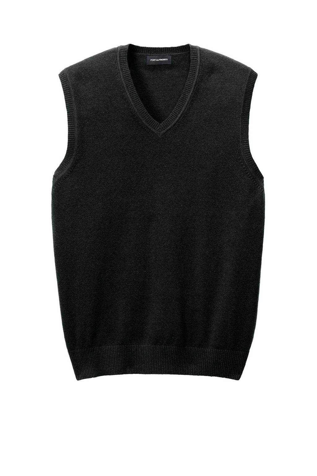 Mens Easy Care V-Neck Sweater Vest - Deep Black