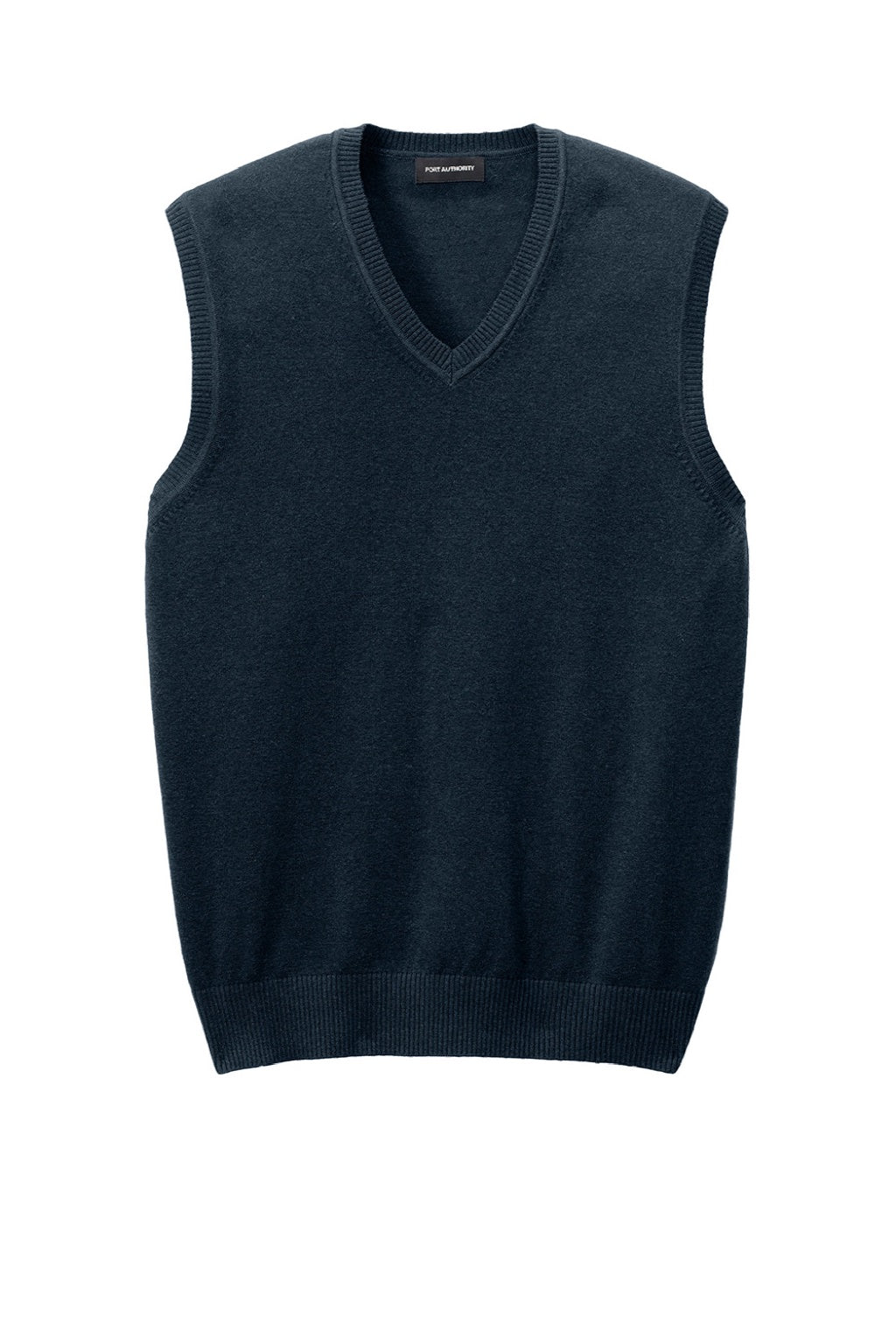 Mens Easy Care V-Neck Sweater Vest - River Navy Blue
