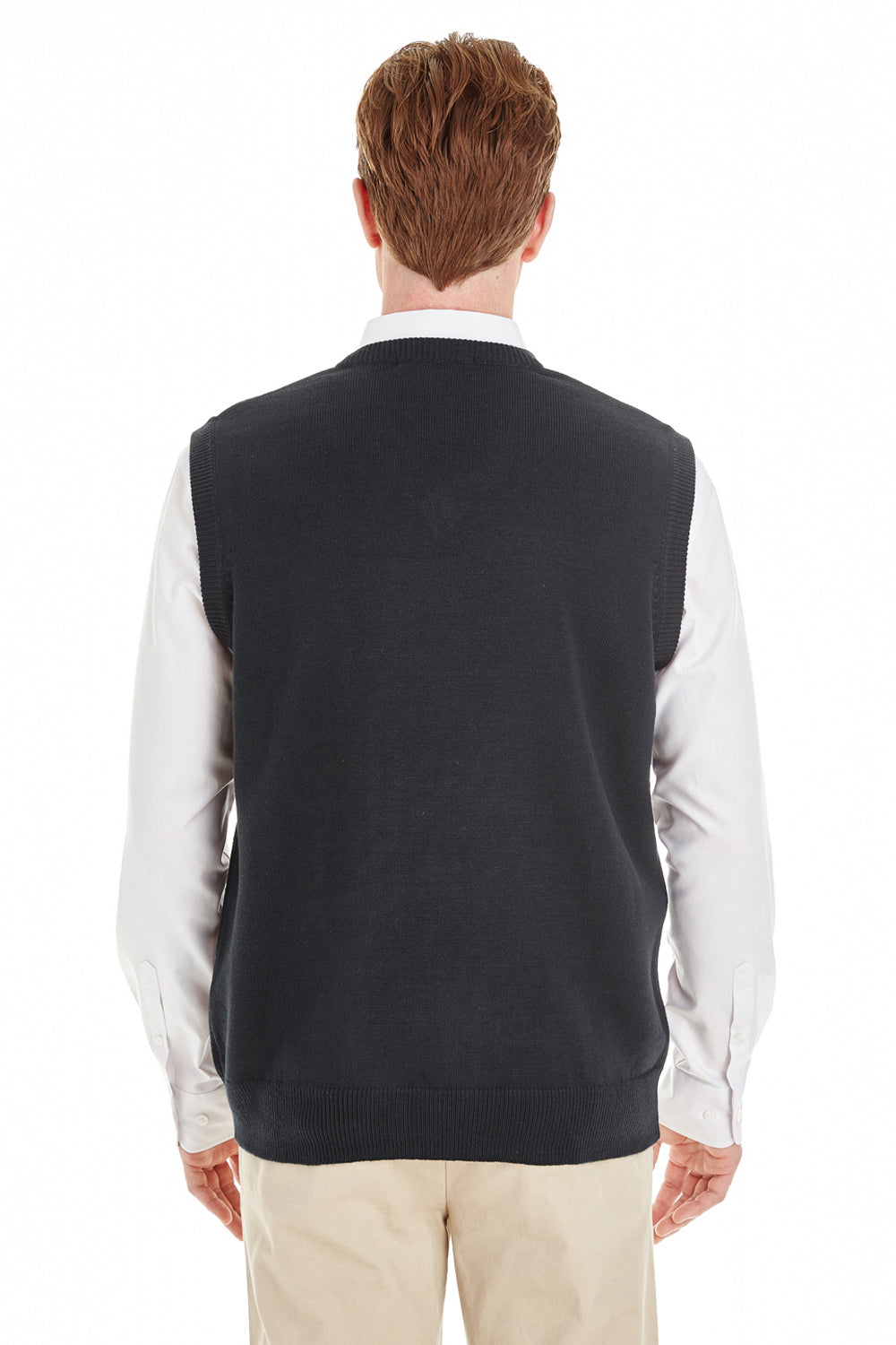 Harriton Mens Pilbloc Pill Resistant V-Neck Sweater Vest - Black