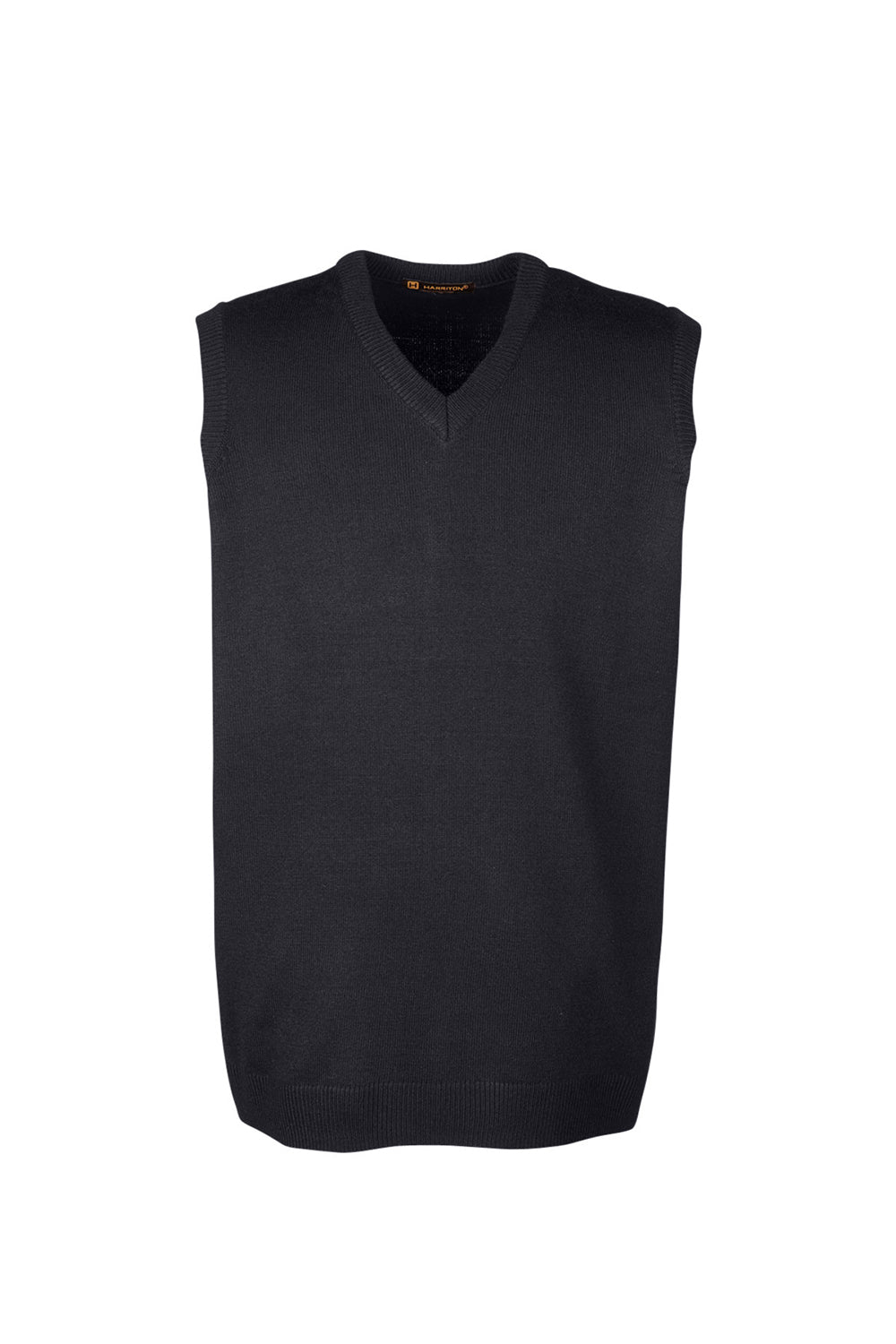 Harriton Mens Pilbloc Pill Resistant V-Neck Sweater Vest - Black
